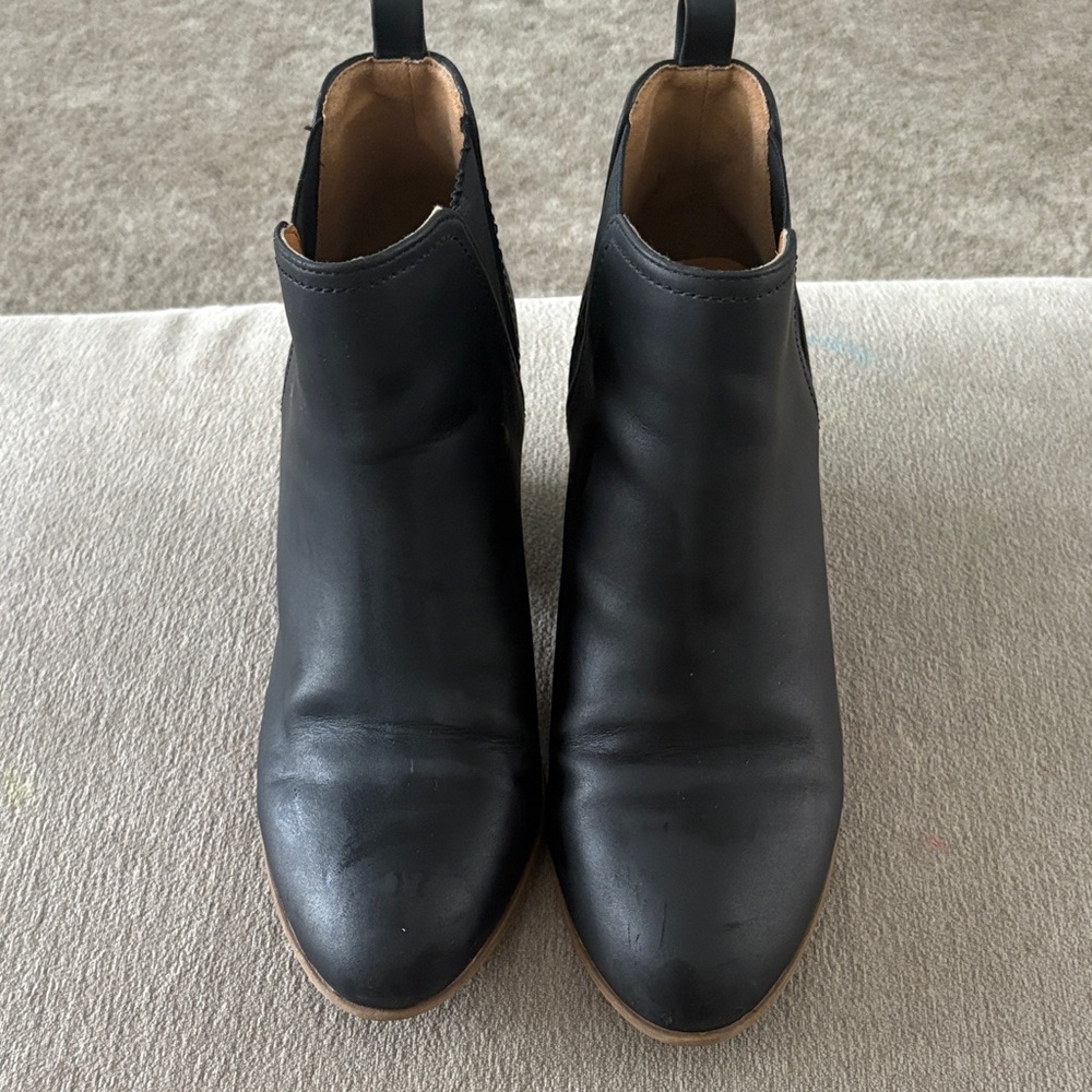 Black Leather Ankle Boots - Picture 2 of 8